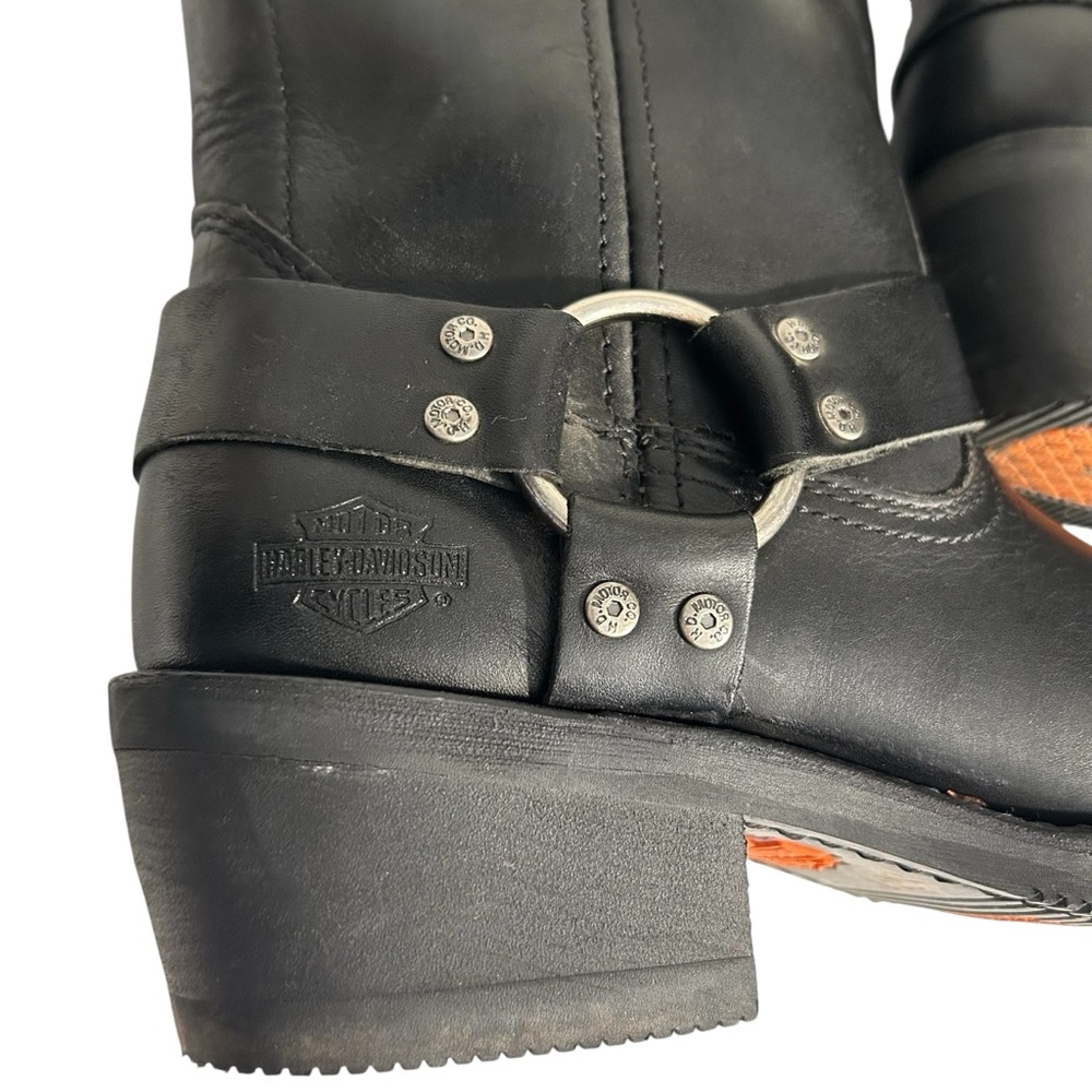 Harley-Davidson Black Leather Combat Boots - Picture 10 of 15